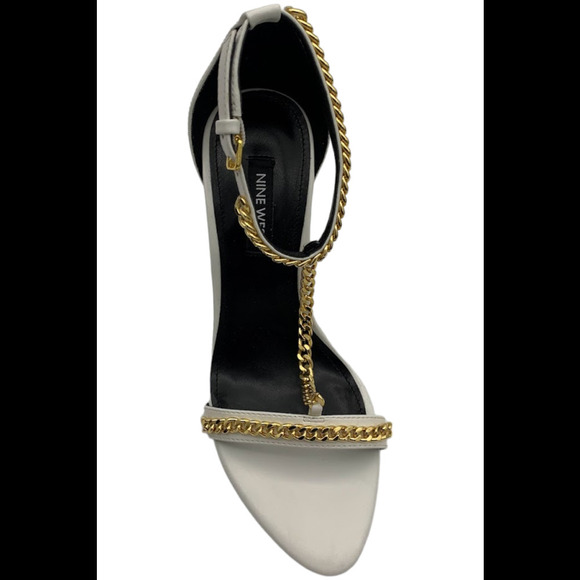 Nine West Women's Ropes Ankle Strap Stiletto Dress Sandals White - Medium - Picture 2 of 3